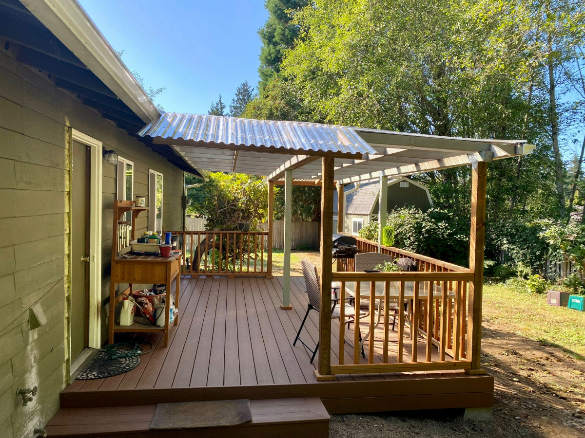 Covered Custom Deck and Railing
