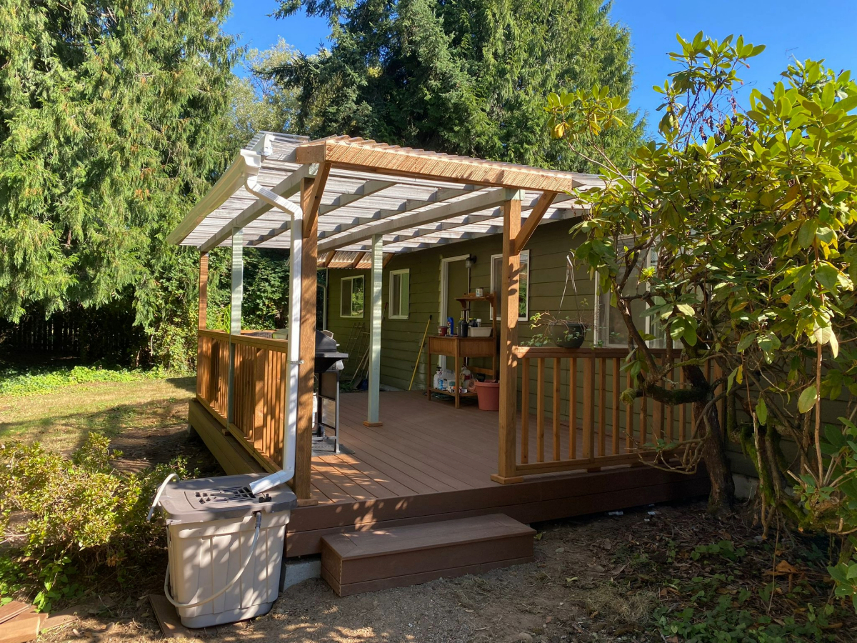 Covered Custom Deck and Railing